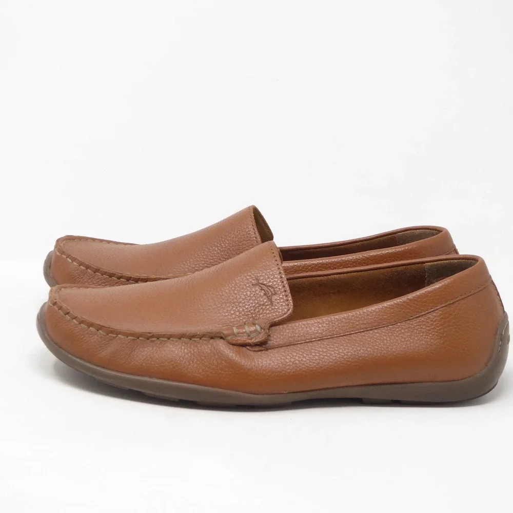 Tommy Bahama Mens Orion Venetian Driving Loafers Tan Leather TB7S00045 Size 9D